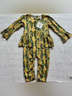 Kate Quinn Mustard Yellow Floral Peplum Romper